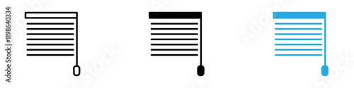 Blinds icon black white vector outline