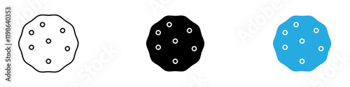 Biscuit icon black white vector outline