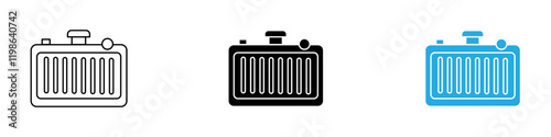 Car radiator Icon black white vector outline