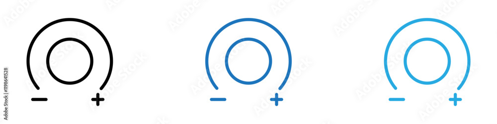 Dimmer icon black white vector outline Dimmer icon black white vector outline
