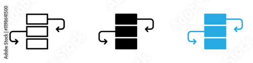 Dependency icon black white vector outline