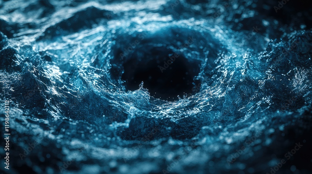 Fototapeta premium Abstract swirling blue water vortex image