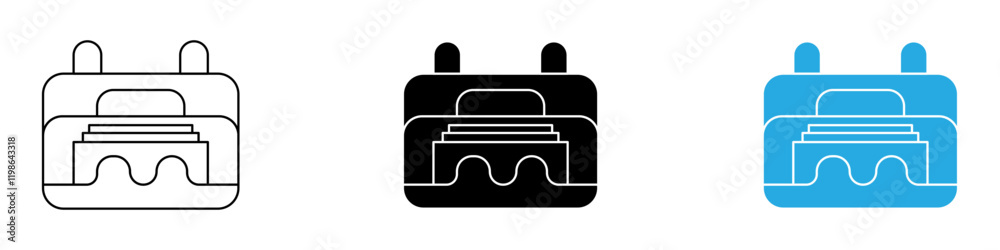 Money counting machine icon black white vector outline Money counting machine icon black white vector outline