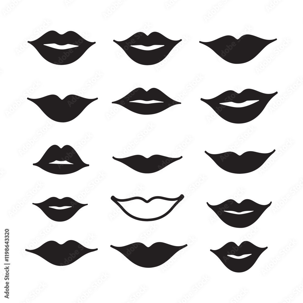 lips silhouette vector art illustration lips silhouette vector art illustration