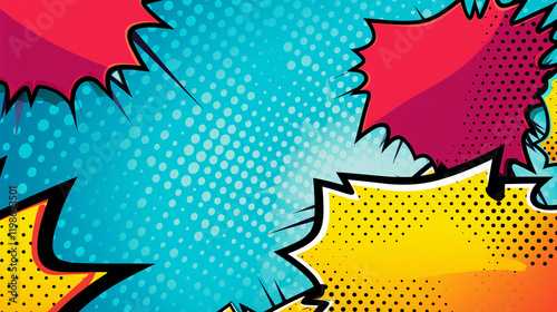 Wallpaper Mural Bright and bold comic-style explosion with vibrant colors and dynamic shapes Torontodigital.ca