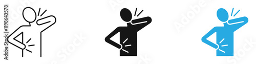 Myalgia icon black white vector outline