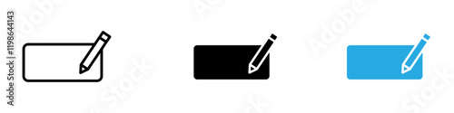 Rename icon black white vector outline