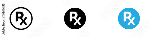 RX icon black white vector outline