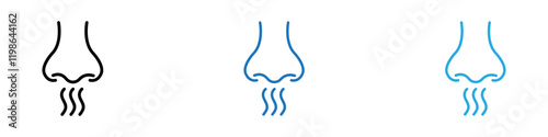 Runny nose icon black white vector outline