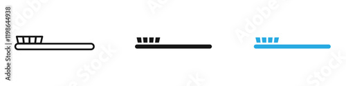 Toothbrush icon black white vector outline