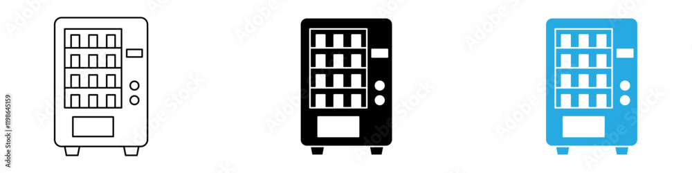 Vending machine icon black white vector outline Vending machine icon black white vector outline
