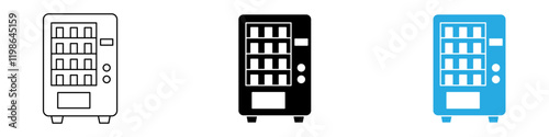 Vending machine icon black white vector outline