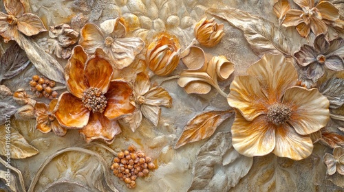 30.A detailed composition of springtime flora outside Oleiros, highlighting the intricate patterns of petals and stems against a sunlit rural backdrop.