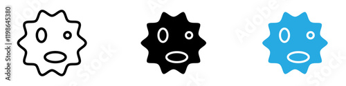 White blood cell icon black white vector outline