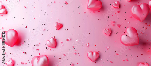 Hearts shaped and pink background 