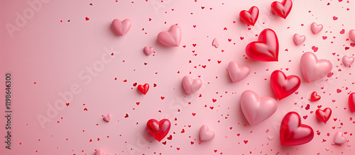 Hearts shaped and pink background 