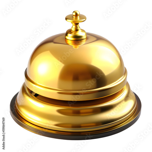Yellow bell isolated on transparent background