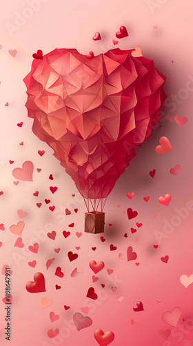 Hearts shaped hot air balloon 