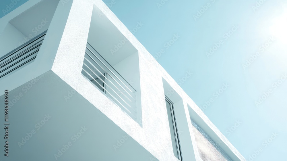 Obraz premium Modern Minimalist Architecture: Clean Lines and Sky