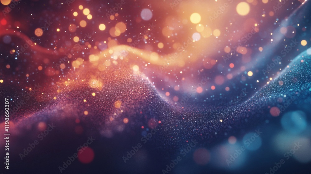 Abstract Glittering Background with Wavy Texture and Bokeh Lights Abstract Glittering Background with Wavy Texture and Bokeh Lights
