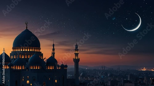 mosque at night