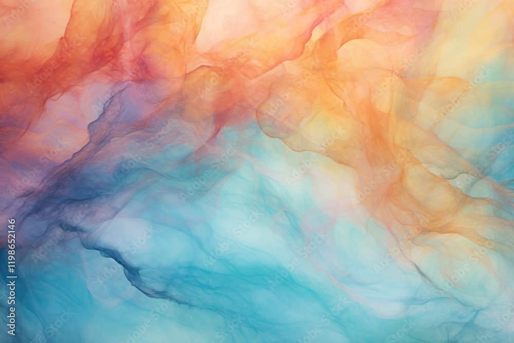 Layers of dyed washes gently blend together, creating a harmonious display of colors reminiscent of a serene watercolor painting in a tranquil setting Layers of dyed washes gently blend together, creating a harmonious display of colors reminiscent of a serene watercolor painting in a tranquil setting