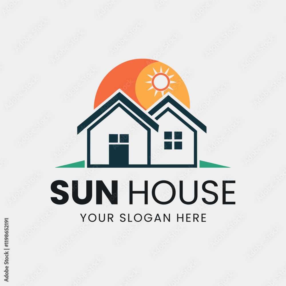 Fototapeta premium Sun House Logo