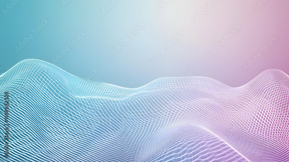 Abstract 3D Wireframe Landscape Forms a Digital Terrain with Gradient Background Seamlessly Abstract 3D Wireframe Landscape Forms a Digital Terrain with Gradient Background Seamlessly