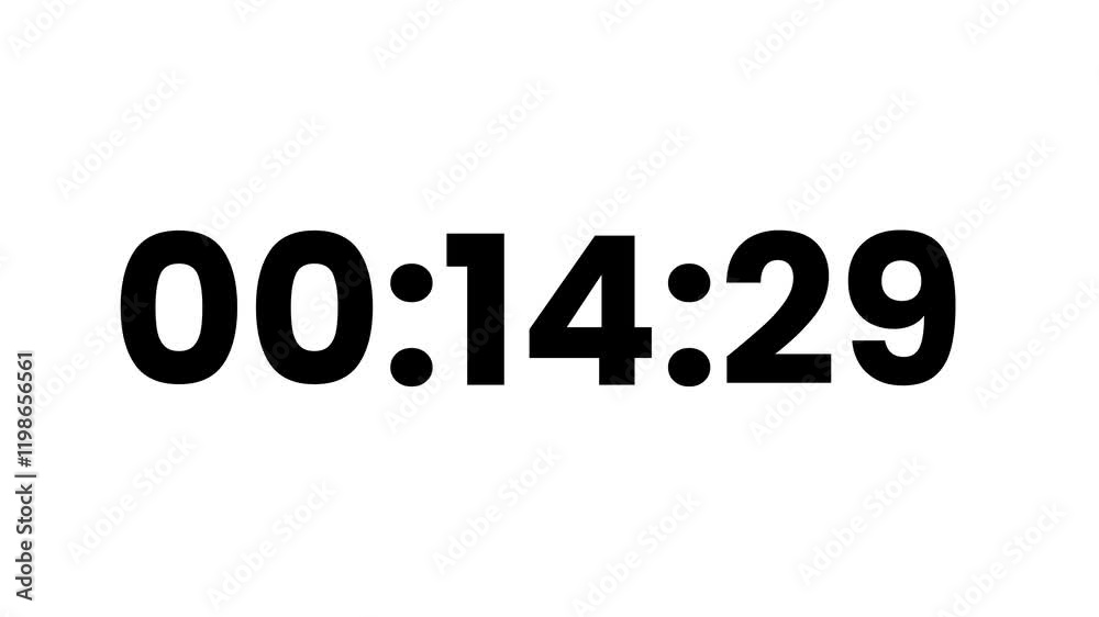 20 Second Countdown Counter with Microseconds, From 20-0 Seconds 4k Resolution Loop with Alpha Channel Motion Graphics Video Footage