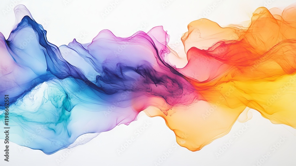 118.Close-up of delicate streams of colorful fume, featuring a spectrum of vibrant tones, flowing fluidly in an intricate dance over a white background. 118.Close-up of delicate streams of colorful fume, featuring a spectrum of vibrant tones, flowing fluidly in an intricate dance over a white background.