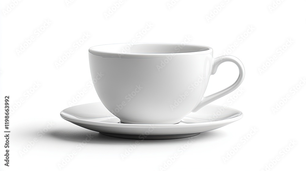 A simple white cup and saucer, ideal for serving hot beverages like tea or coffee. A simple white cup and saucer, ideal for serving hot beverages like tea or coffee.