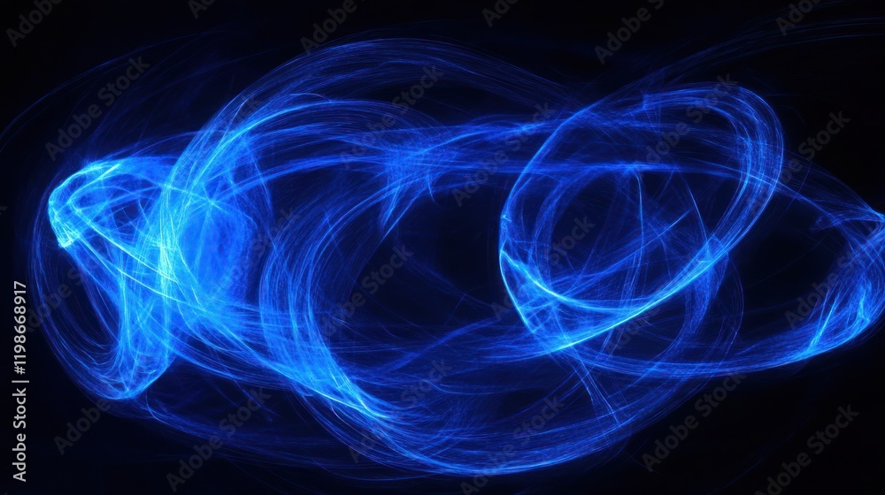 Fototapeta premium Cybernetic-inspired blue light line effects.