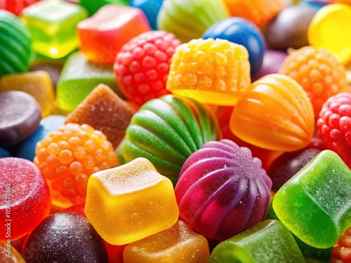 Delicious Gelly Candy: Colorful Sweets on White Background photo