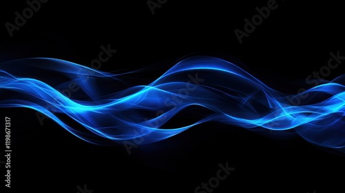 Futuristic glowing blue lines with a dark background.