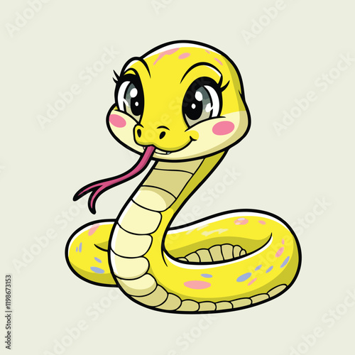 Adorable Cartoon Snake Illustration - Cute Vector Design