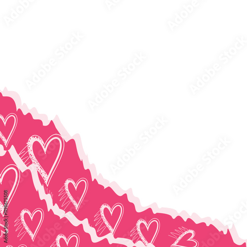 Torn Paper Valentine With Love Corner