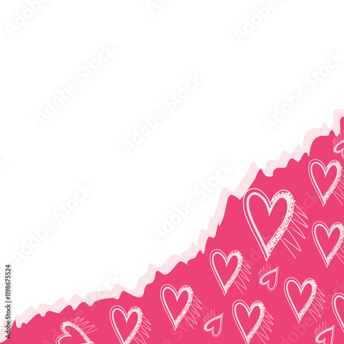 Torn Paper Valentine With Love Corner