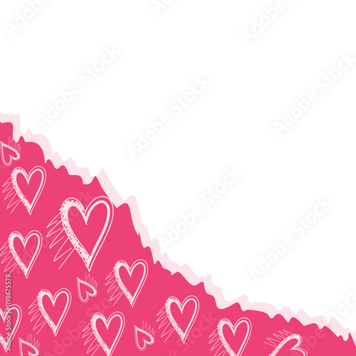 Torn Paper Valentine With Love Corner