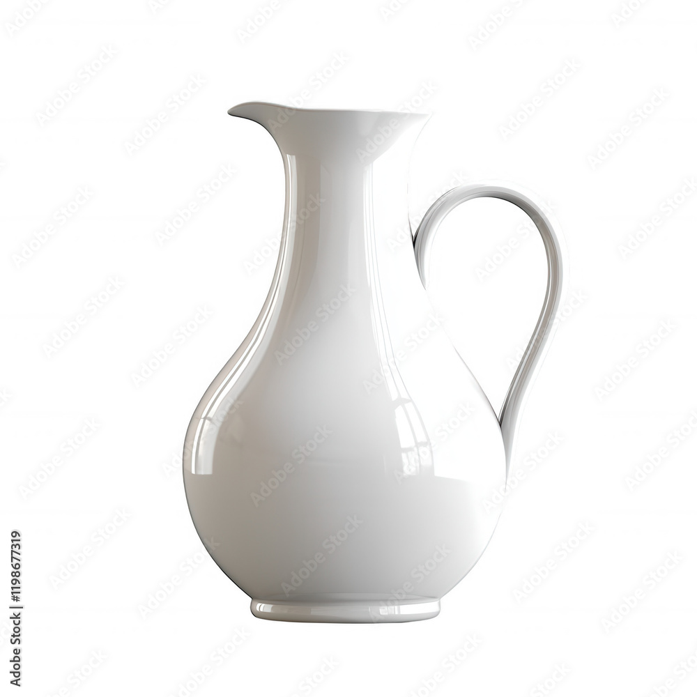 White pitcher with a handle isolated on transparent background PNG White pitcher with a handle isolated on transparent background PNG