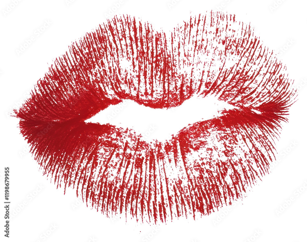 Obraz premium PNG Kiss mark cosmetics lipstick print.