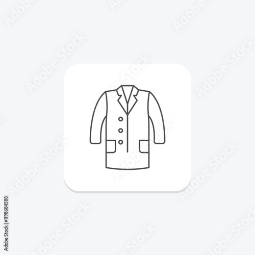 Lab Coat thinline icon , vector, pixel perfect, illustrator file