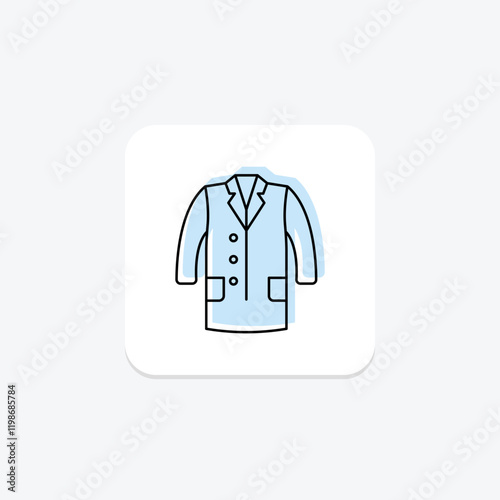 Lab Coat color shadow thinline icon , vector, pixel perfect, illustrator file