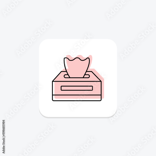 Tissue color shadow thinline icon , vector, pixel perfect, illustrator file