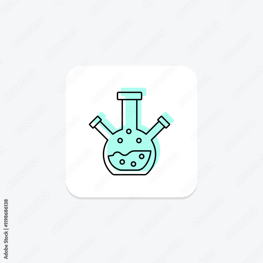 Obraz premium Schlenk Flask color shadow thinline icon , vector, pixel perfect, illustrator file