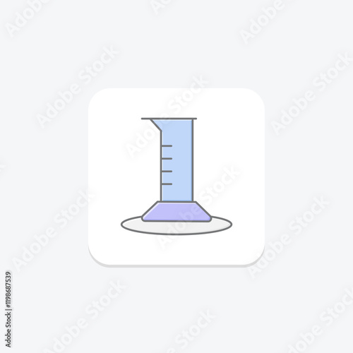 Graduated Cylinder lineal color icon , vector, pixel perfect, illustrator file