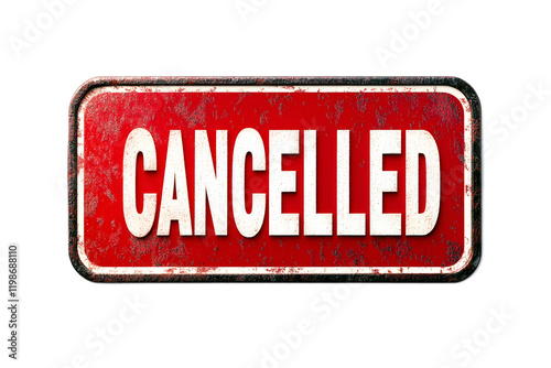 Red Cancelled Sign Showing Business Administrative Discontinuation and Termination Information