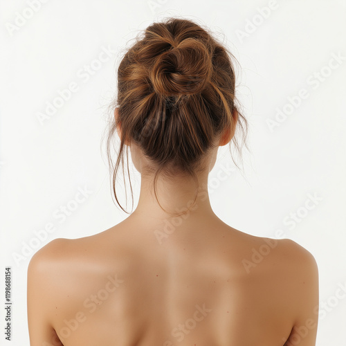 photo of a clean female back on a white background