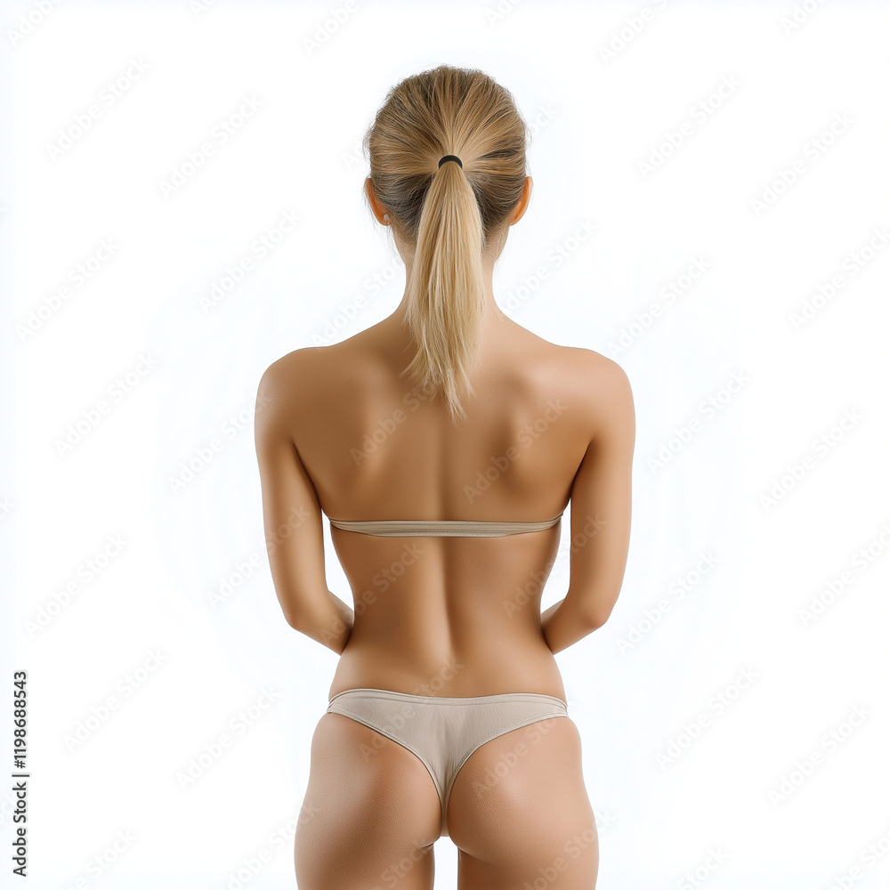 Naklejka premium photo of a clean female back on a white background