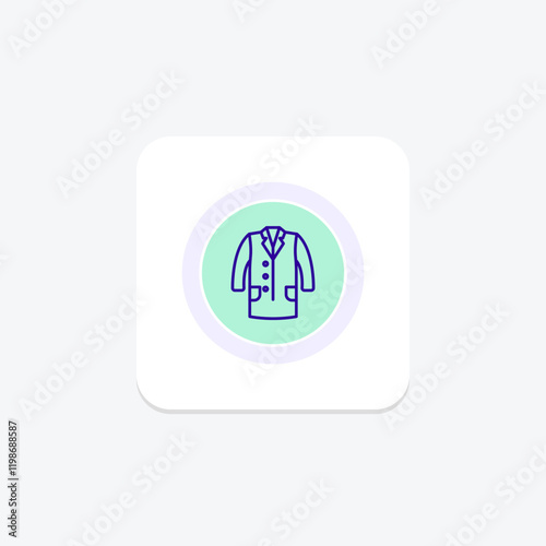 Lab Coat color circle icon , vector, pixel perfect, illustrator file