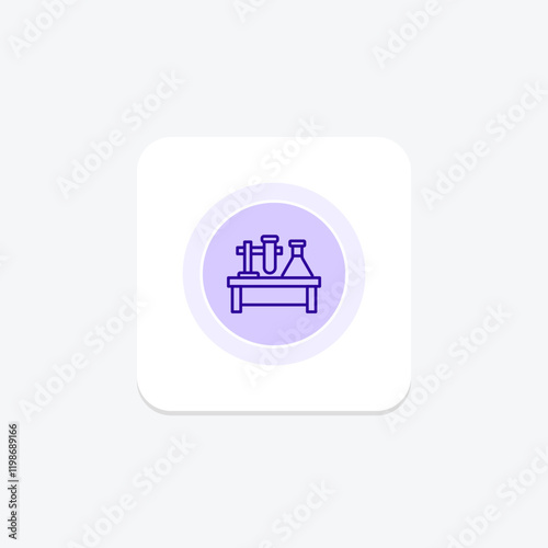 Lab Table color circle icon , vector, pixel perfect, illustrator file